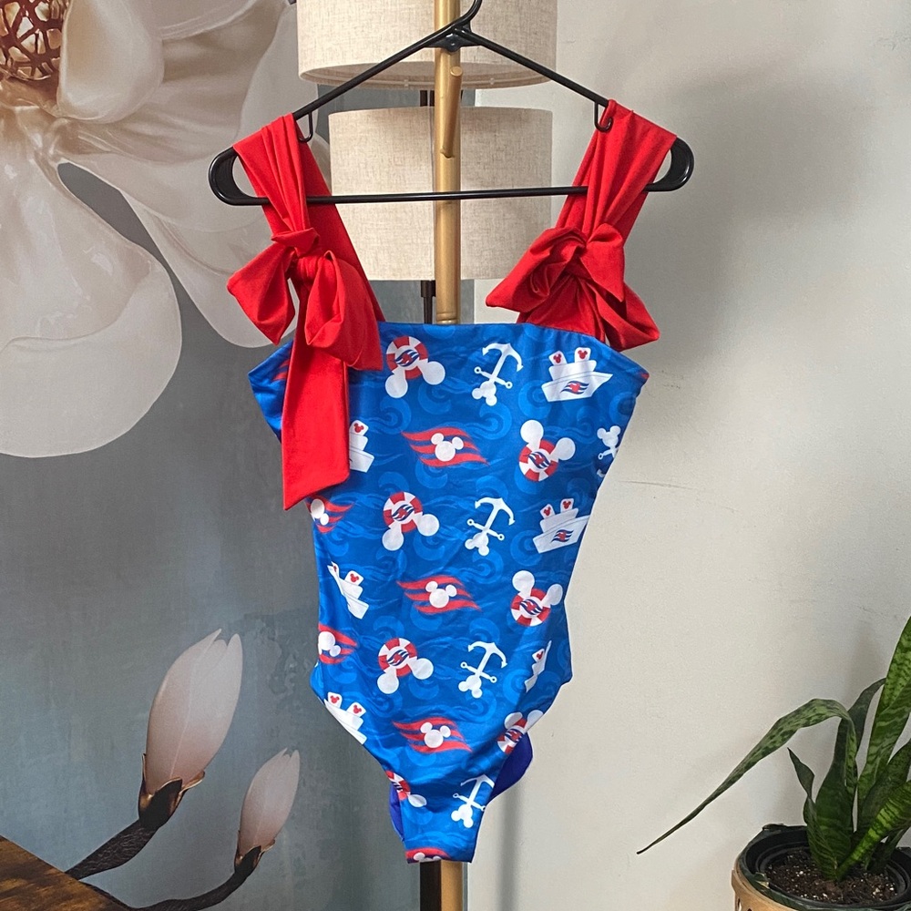 Disney Cruise Blue and Red Women's One Piece Swimsuit size M